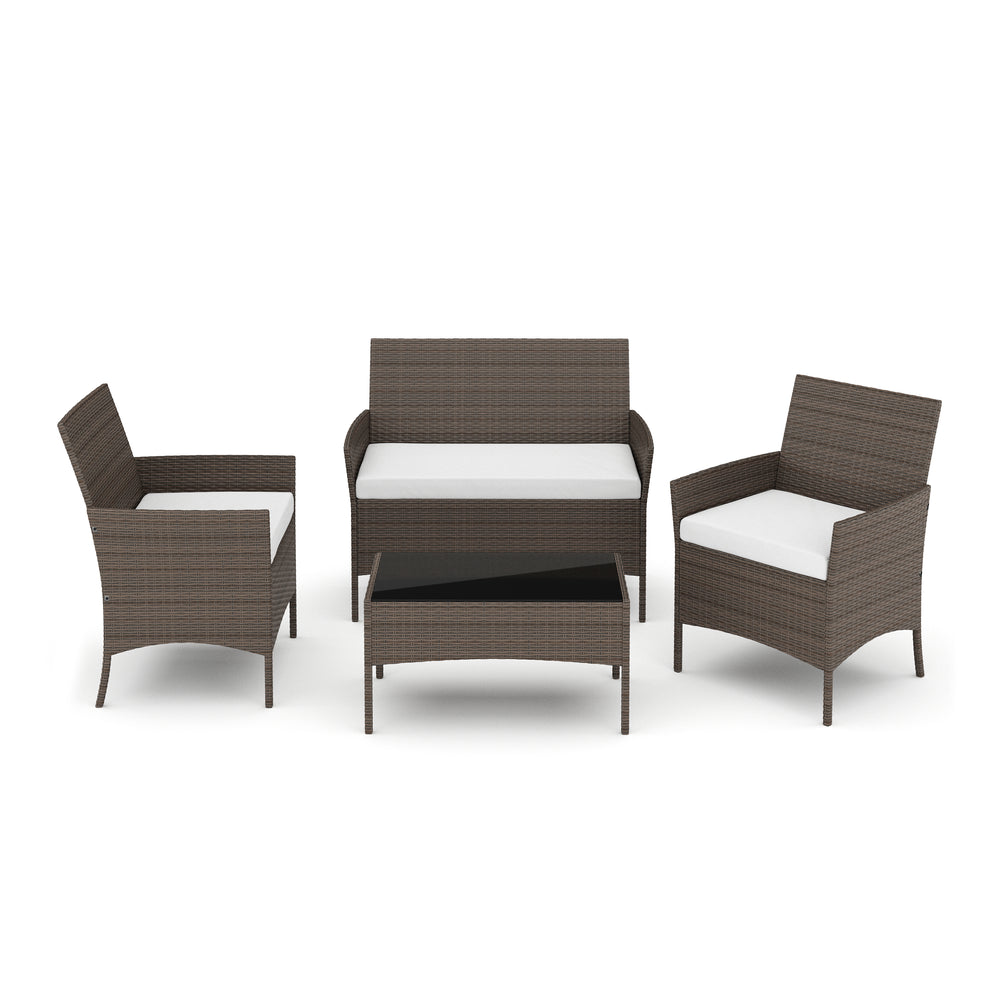 Salon de jardin rotin MOLDE marron/beige