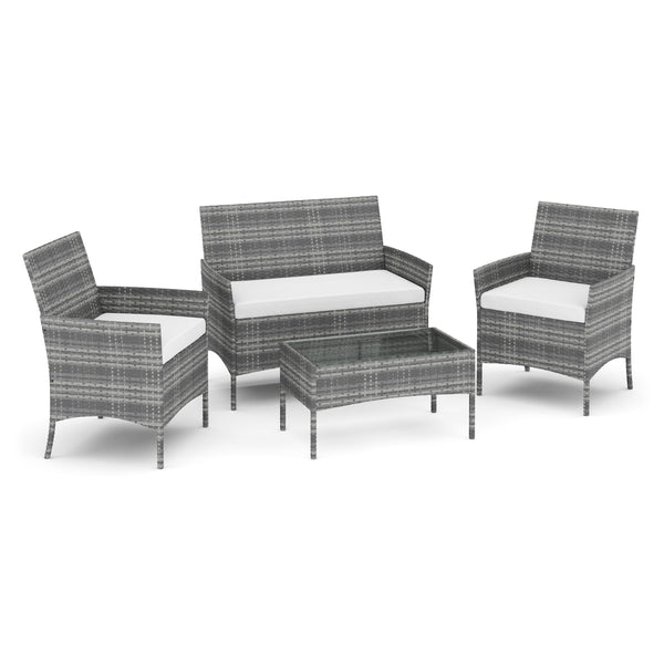 Gartenset Rattan MOLDE grau/beige