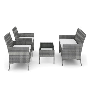 Gartenset Rattan MOLDE grau/beige