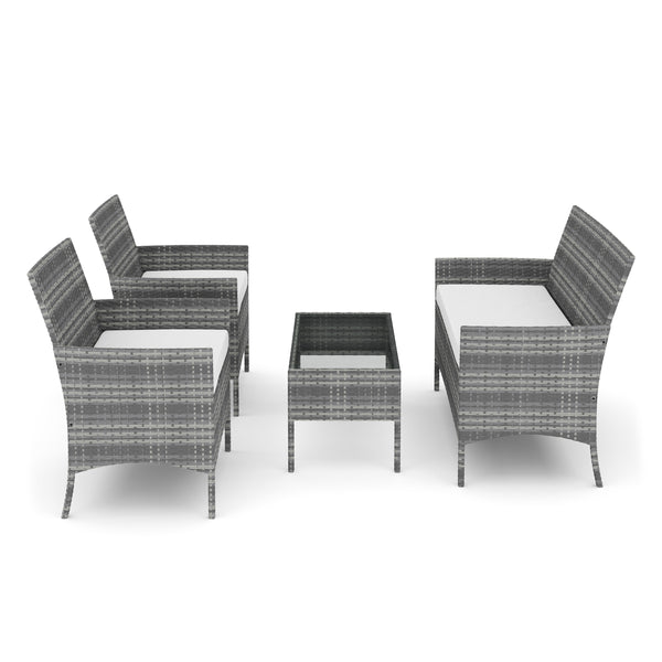 Gartenset Rattan MOLDE grau/beige