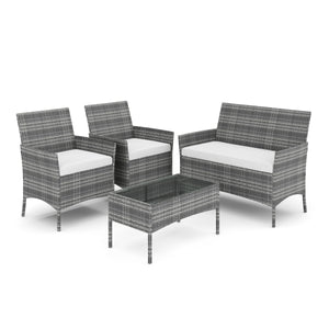 Gartenset Rattan MOLDE grau/beige
