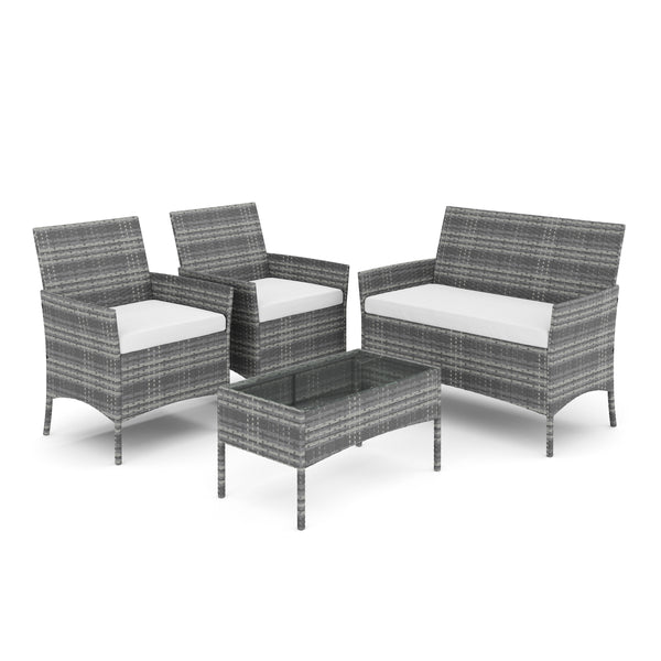 Gartenset Rattan MOLDE grau/beige