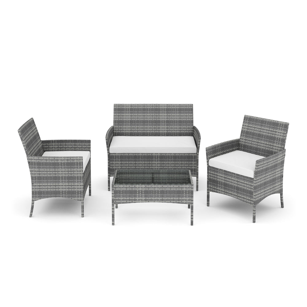 Salon de jardin en rotin MOLDE, gris/beige