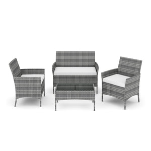 Gartenset Rattan MOLDE grau/beige