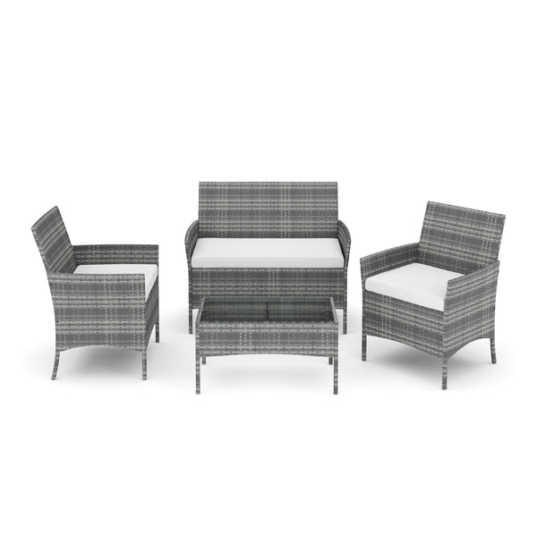 Gartenset Rattan MOLDE grau/beige