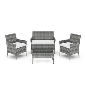 Gartenset Rattan MOLDE grau/beige