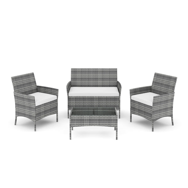 Gartenset Rattan MOLDE grau/beige