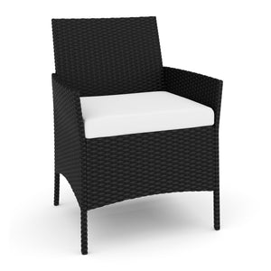Gartenset Rattan MOLDE schwarz/beige