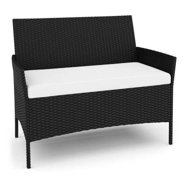 Gartenset Rattan MOLDE schwarz/beige