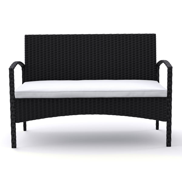 Gartenset CATANIA Rattan schwarz
