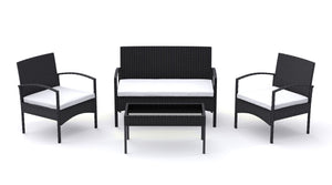 Gartenset CATANIA Rattan schwarz
