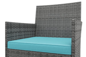 Gartenset Rattan MALIA grau/türkis