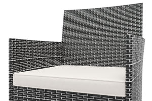 Gartenset Rattan MALIA schwarz-weiss/weiss