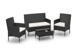 Gartenset MALIA Rattan schwarz