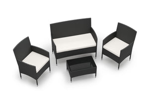 Gartenset MALIA Rattan schwarz