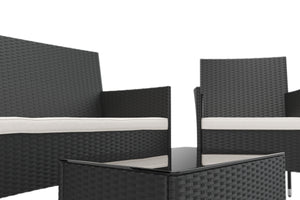 Gartenset MALIA Rattan schwarz