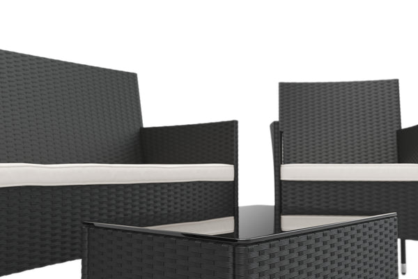 Gartenset MALIA Rattan schwarz