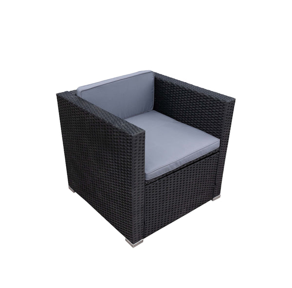 Rattanlounge Set SALERNO anthrazit