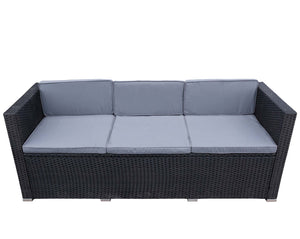 Rattanlounge Set SALERNO anthrazit