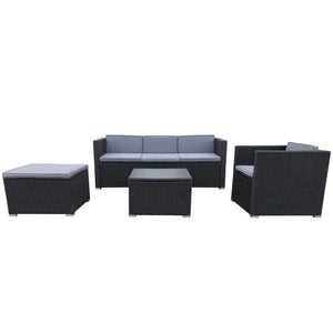 Rattanlounge Set SALERNO anthrazit