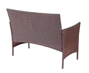 Gartensitzgruppe Rattan Lounge 7tlg. braun-meliert mit Kissen creme