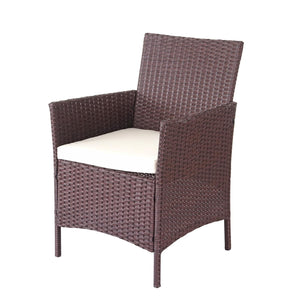 Gartensitzgruppe Rattan Lounge 7tlg. braun-meliert mit Kissen creme