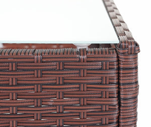 Gartensitzgruppe Rattan Lounge 7tlg. braun-meliert mit Kissen creme
