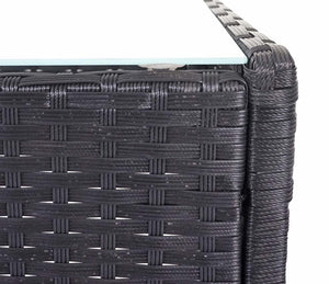 Gartensitzgruppe Rattan Lounge 7tlg. schwarz mit Kissen anthrazit