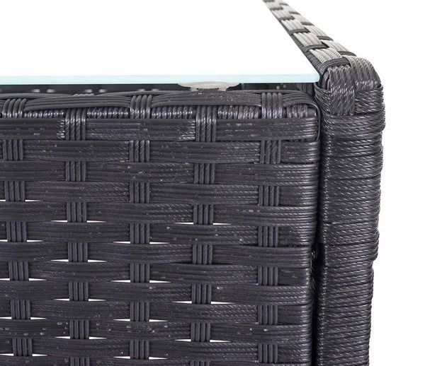 Gartensitzgruppe Rattan Lounge 7tlg. schwarz mit Kissen anthrazit