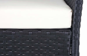 Gartensitzgruppe Rattan Lounge 7tlg. schwarz mit Kissen creme