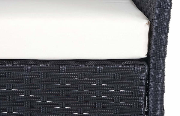 Gartensitzgruppe Rattan Lounge 7tlg. schwarz mit Kissen creme