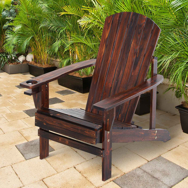 Gartenstuhl Adirondack Massivholz geflammt