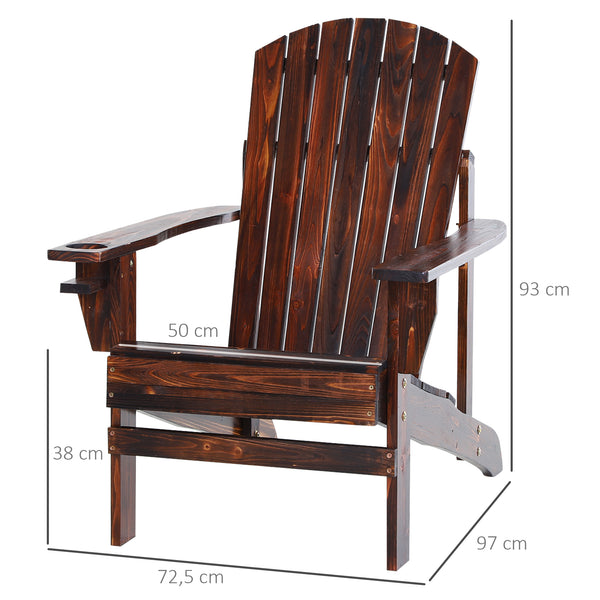 Gartenstuhl Adirondack Massivholz geflammt