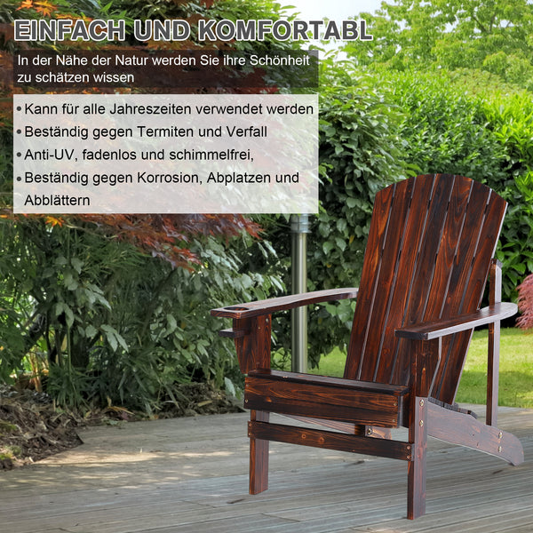 Gartenstuhl Adirondack Massivholz geflammt