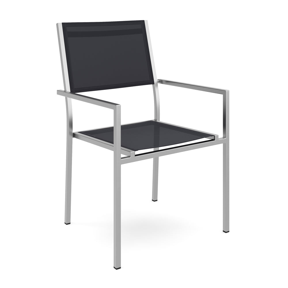 Sedia da giardino in acciaio inox, nera