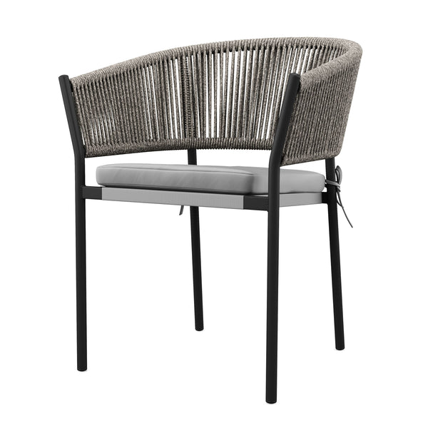 Chaise de jardin HVAR, gris/noir