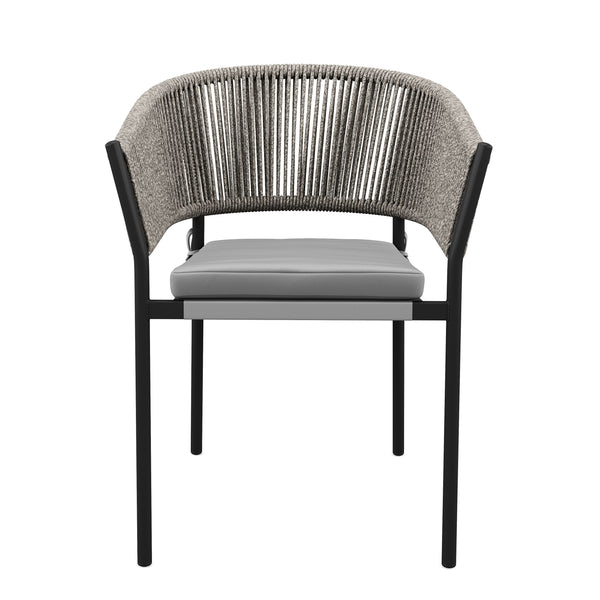 Chaise de jardin HVAR, gris/noir