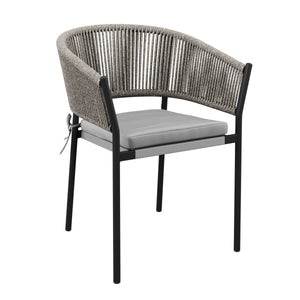 Chaise de jardin HVAR, gris/noir