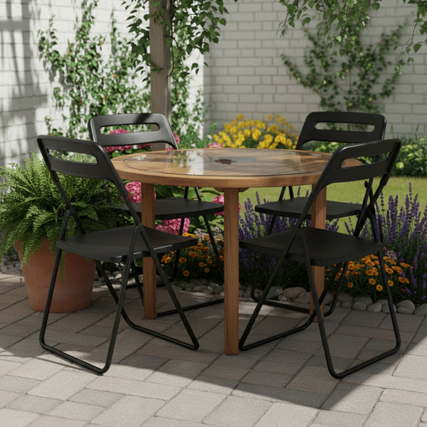 Gartenstuhl KLEO klappbar 4er Set schwarz