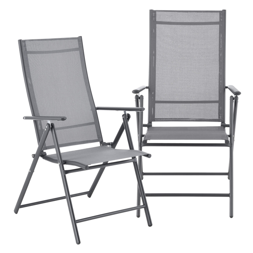 Sedia da giardino Kalamata, set da 2, grigio chiaro