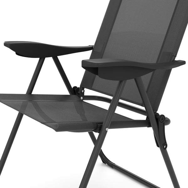 Gartenstuhl LILLIAN 2er Set anthrazit/schwarz