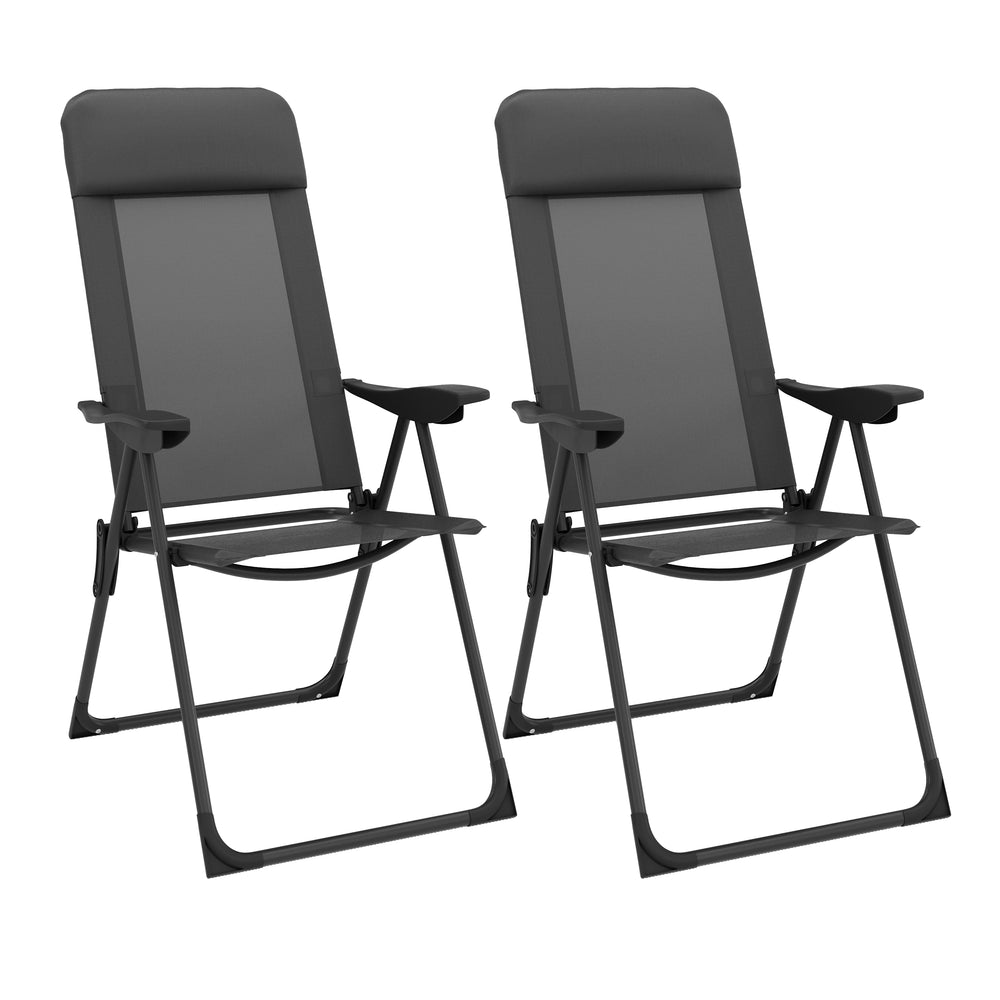 Sedia da giardino LILLIAN, set da 2, antracite/nero