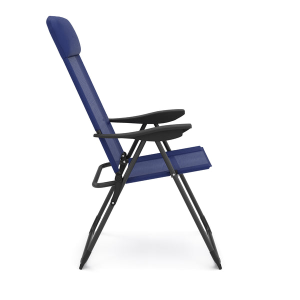 Gartenstuhl LILLIAN 2er Set blau/schwarz