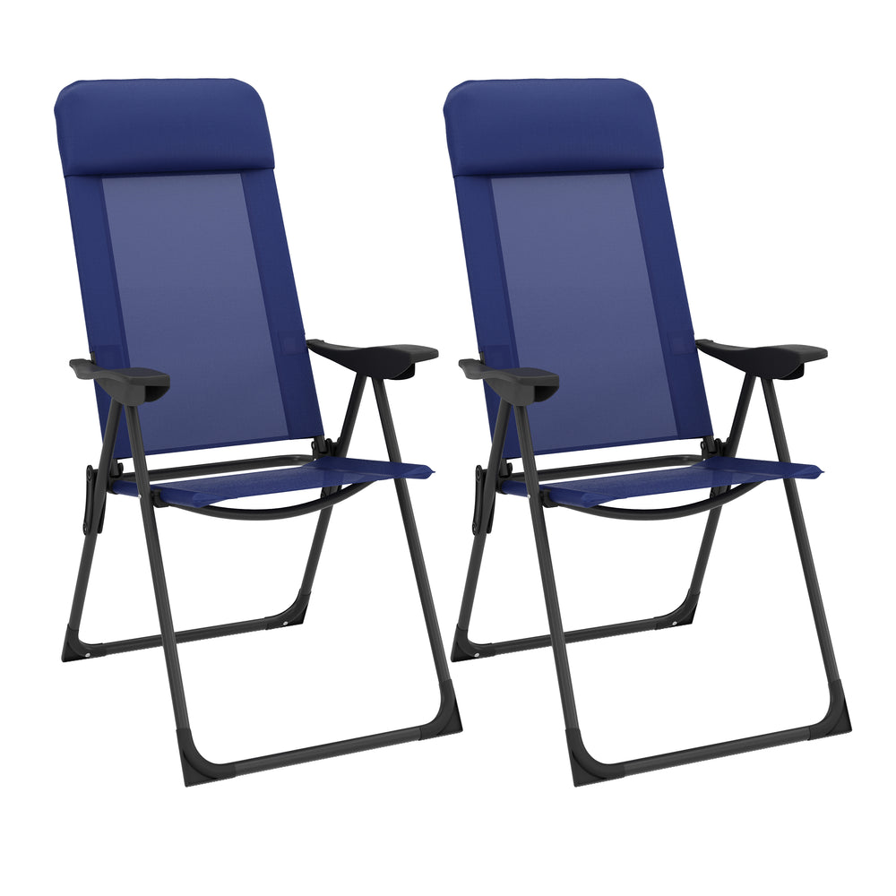 Sedia da giardino LILLIAN, set da 2, blu/nero