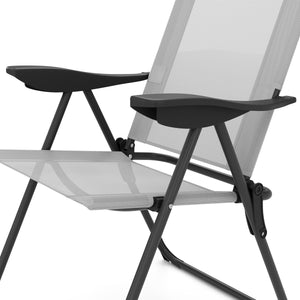 Gartenstuhl LILLIAN 2er Set grau/schwarz