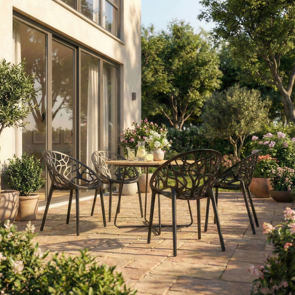 Gartenstuhl LIVA 4er Set schwarz