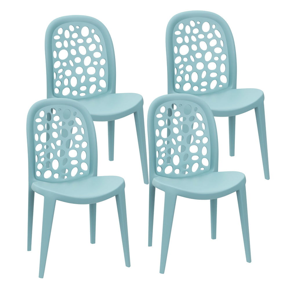Set di 4 sedie da giardino LONA, blu