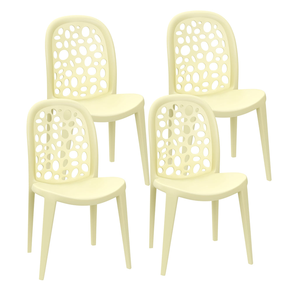 Set di 4 sedie da giardino LONA, gialle