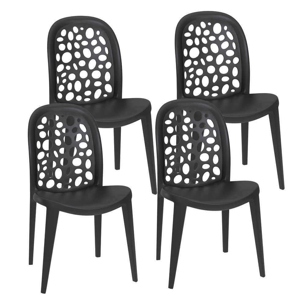 Set di 4 sedie da giardino LONA, nere