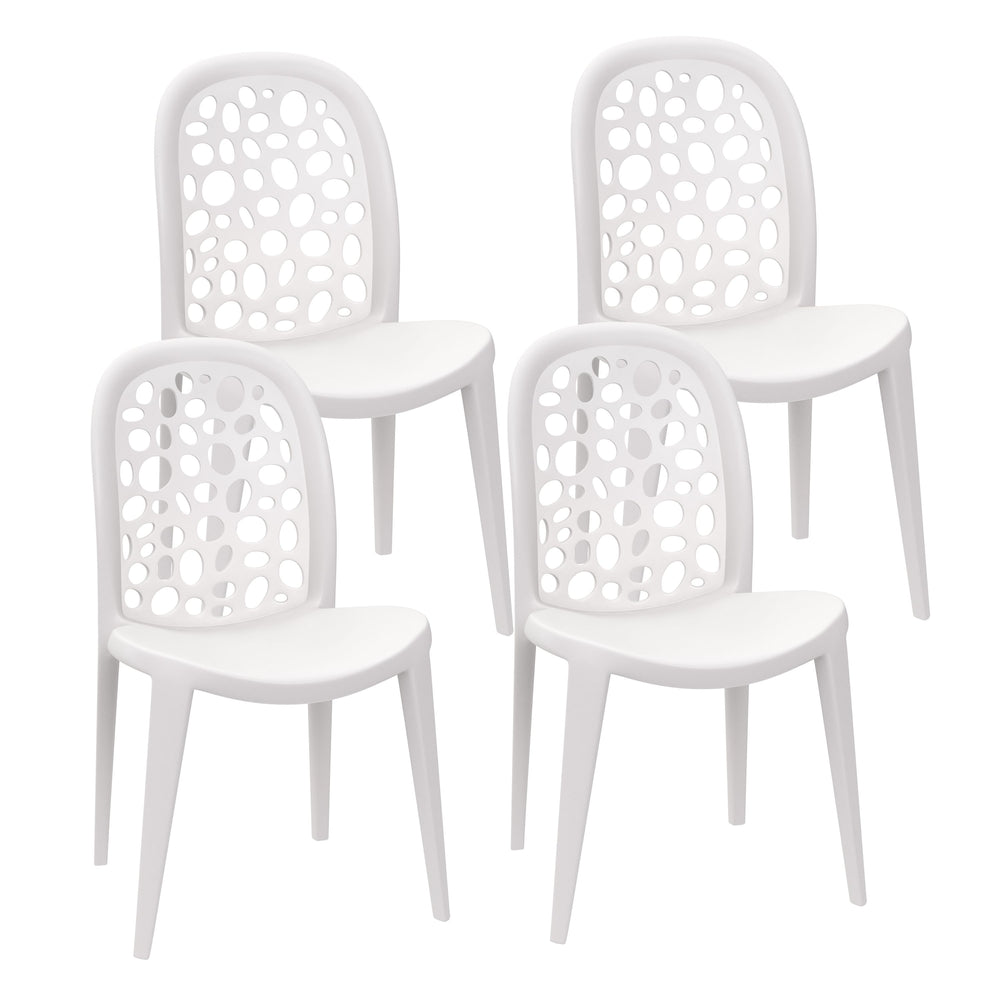 Set di 4 sedie da giardino LONA, bianche